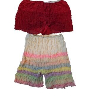Ruffled Frilly Rhumba Square Dance Pettipants - Lot Of Two M Sam's Sissy